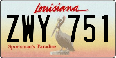 LA license plate ZWY751