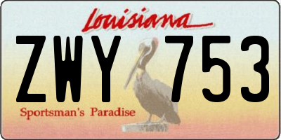 LA license plate ZWY753