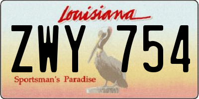 LA license plate ZWY754