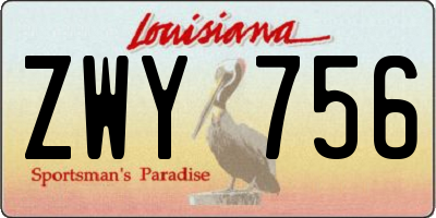 LA license plate ZWY756