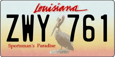 LA license plate ZWY761