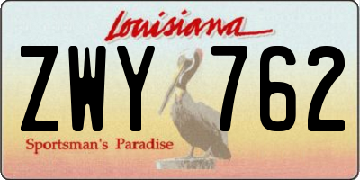 LA license plate ZWY762