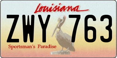 LA license plate ZWY763