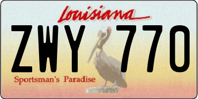 LA license plate ZWY770