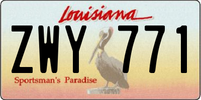 LA license plate ZWY771