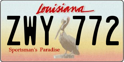 LA license plate ZWY772