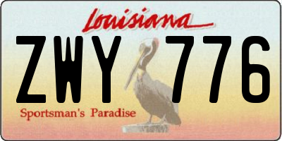 LA license plate ZWY776