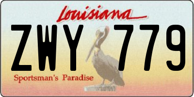 LA license plate ZWY779