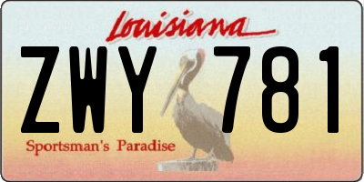 LA license plate ZWY781