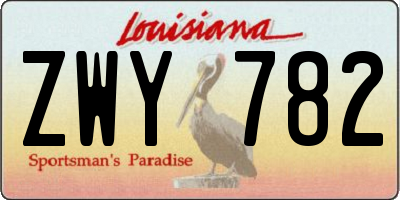 LA license plate ZWY782