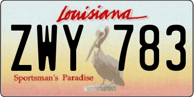 LA license plate ZWY783