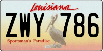 LA license plate ZWY786