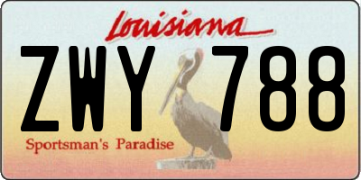 LA license plate ZWY788