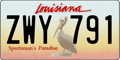 LA license plate ZWY791