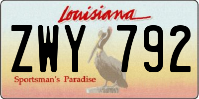 LA license plate ZWY792