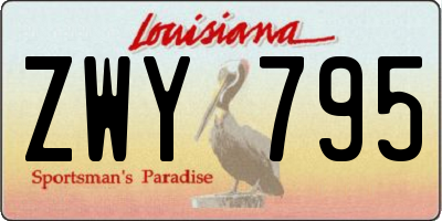 LA license plate ZWY795