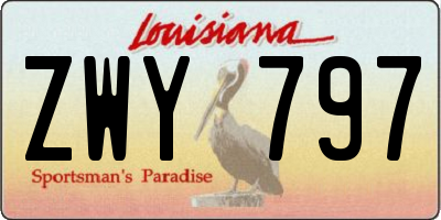 LA license plate ZWY797