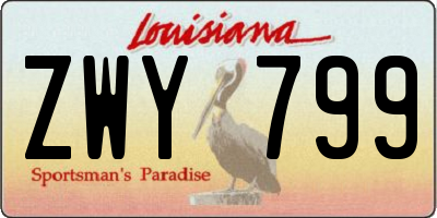 LA license plate ZWY799