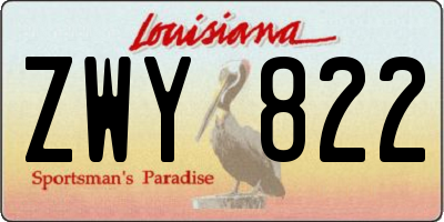 LA license plate ZWY822