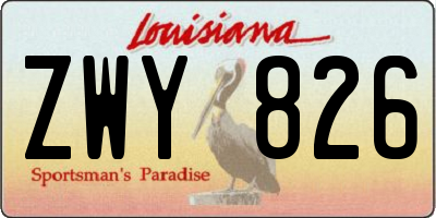 LA license plate ZWY826