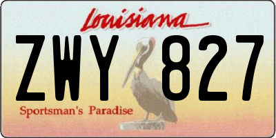 LA license plate ZWY827