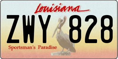 LA license plate ZWY828