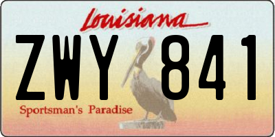 LA license plate ZWY841