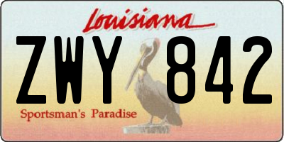 LA license plate ZWY842