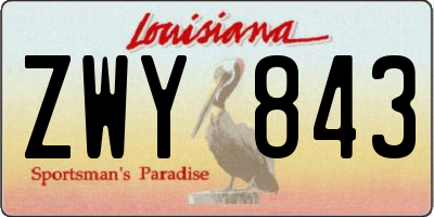 LA license plate ZWY843