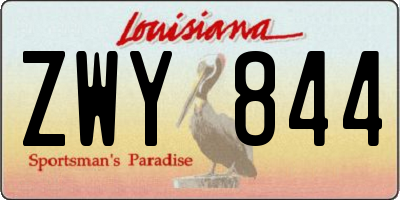 LA license plate ZWY844