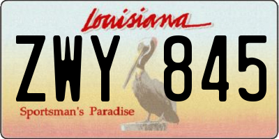 LA license plate ZWY845