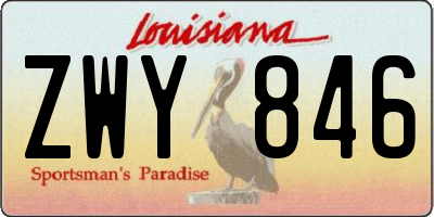 LA license plate ZWY846