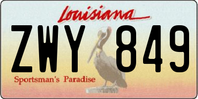 LA license plate ZWY849