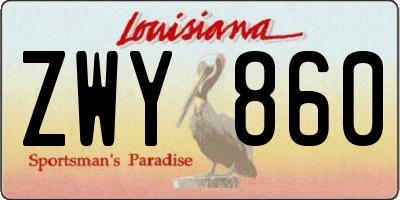 LA license plate ZWY860