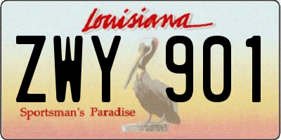 LA license plate ZWY901