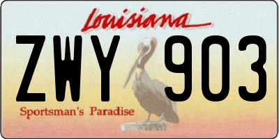 LA license plate ZWY903