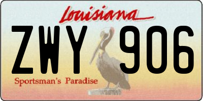 LA license plate ZWY906