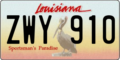 LA license plate ZWY910