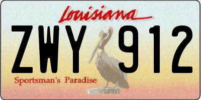 LA license plate ZWY912