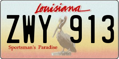 LA license plate ZWY913