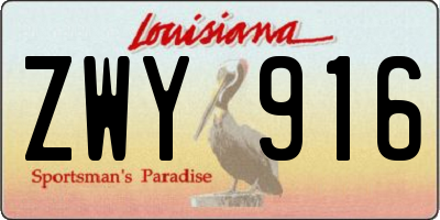 LA license plate ZWY916