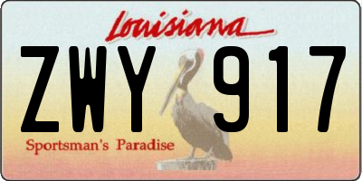 LA license plate ZWY917