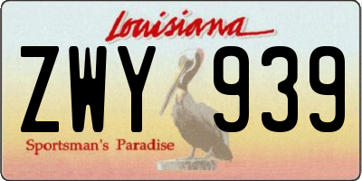 LA license plate ZWY939