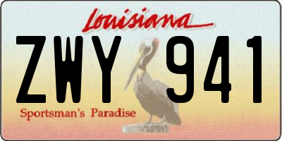 LA license plate ZWY941