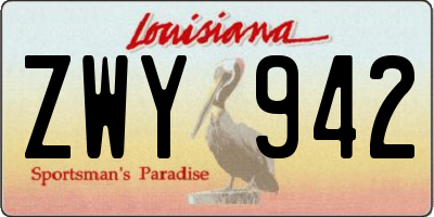 LA license plate ZWY942