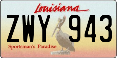 LA license plate ZWY943