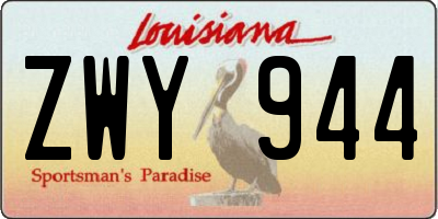 LA license plate ZWY944