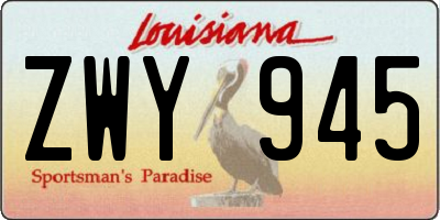 LA license plate ZWY945