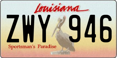 LA license plate ZWY946