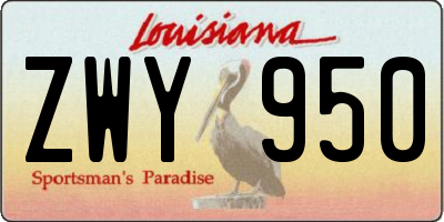 LA license plate ZWY950